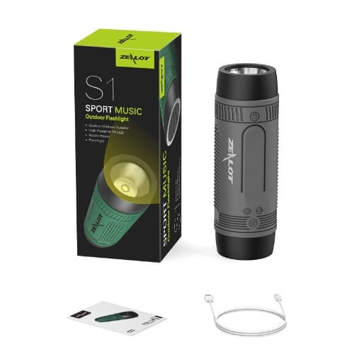 Zealot S1 Portable Wireless Bluetooth Speaker with Flashlight. 
