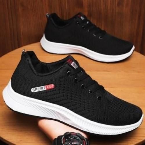 Men'S Black Casual Outdoor Sneakers - Comfortable Running Quality Fashion Shoes Canvas