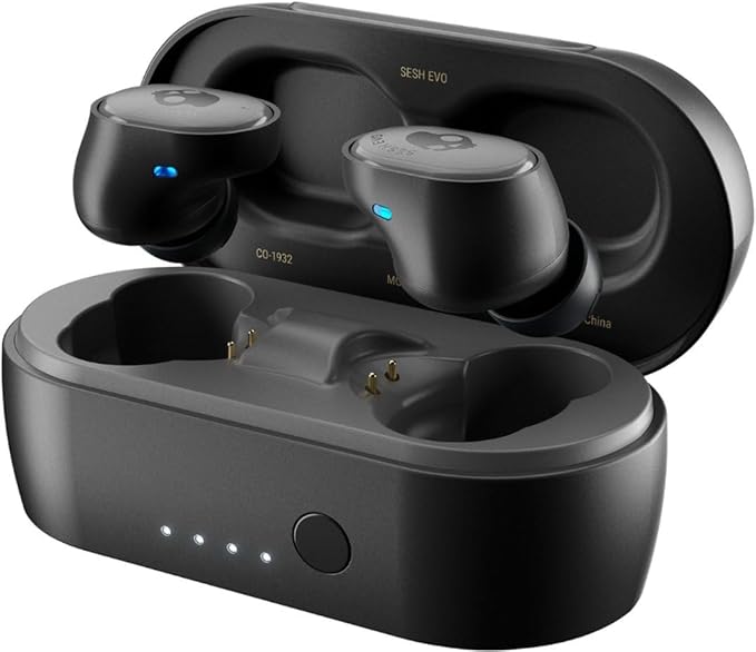 Skullcandy Sesh Evo True Wireless Earbuds - Bluetooth in-Ear Headphones with Charging Plug (True Black) (SKEV0-SHCCI)
