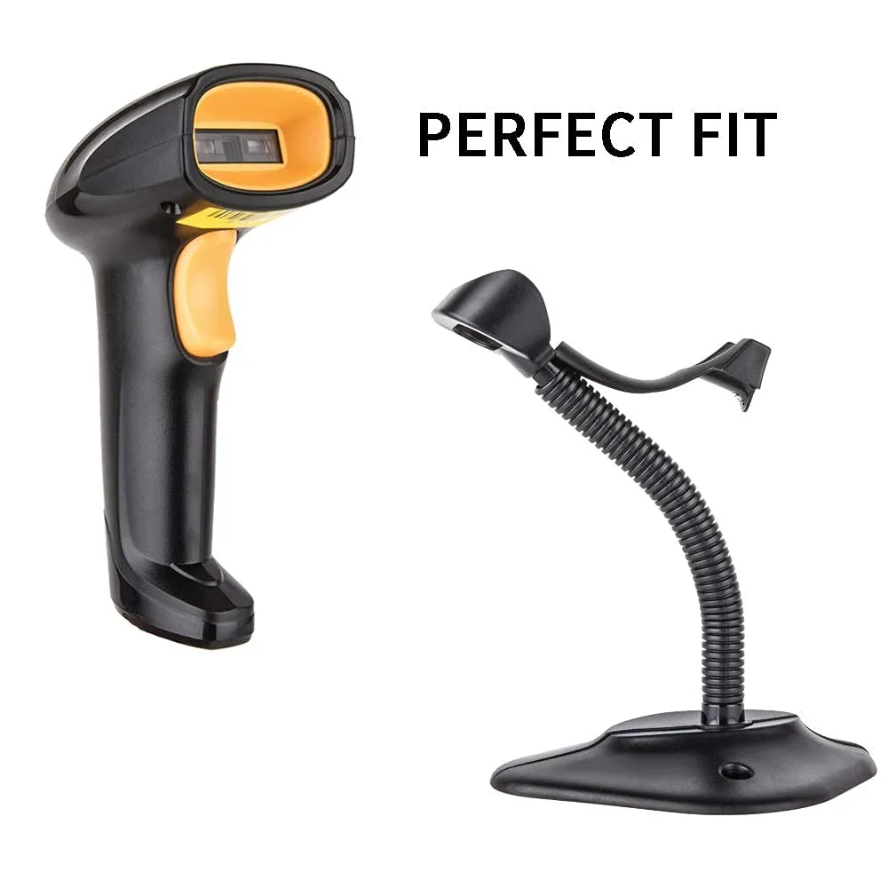 Barcode Scanner with Stand USB Barcode Scanner Wired Handheld Laser Barcode Reader with Adjustable Stand Support Windows/Mac/Linux for POS System Sensing, Store, Supermarket, Warehouse