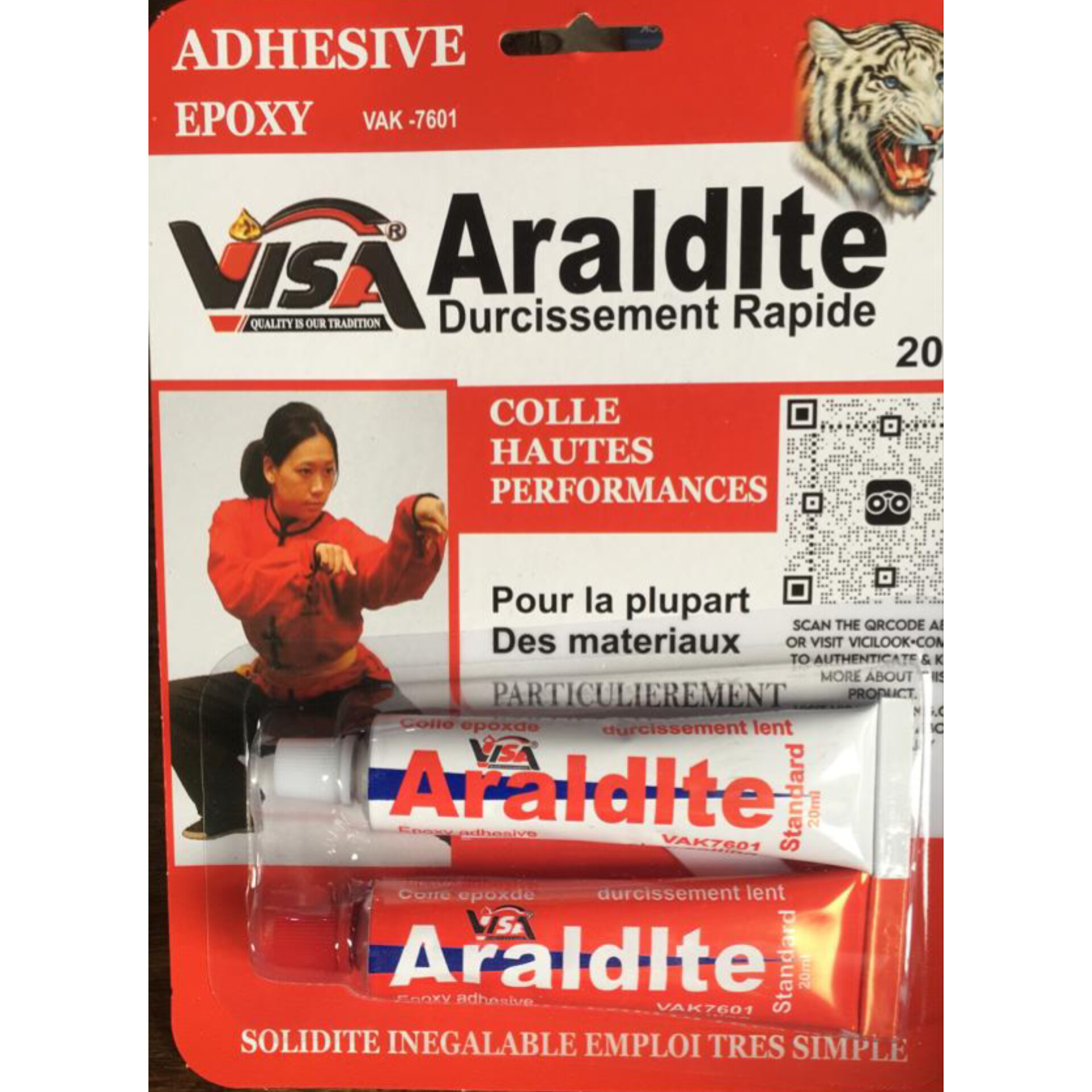 Araldite epoxy adhesive"Durcissement Rapide" (Fast Curing) variants. 