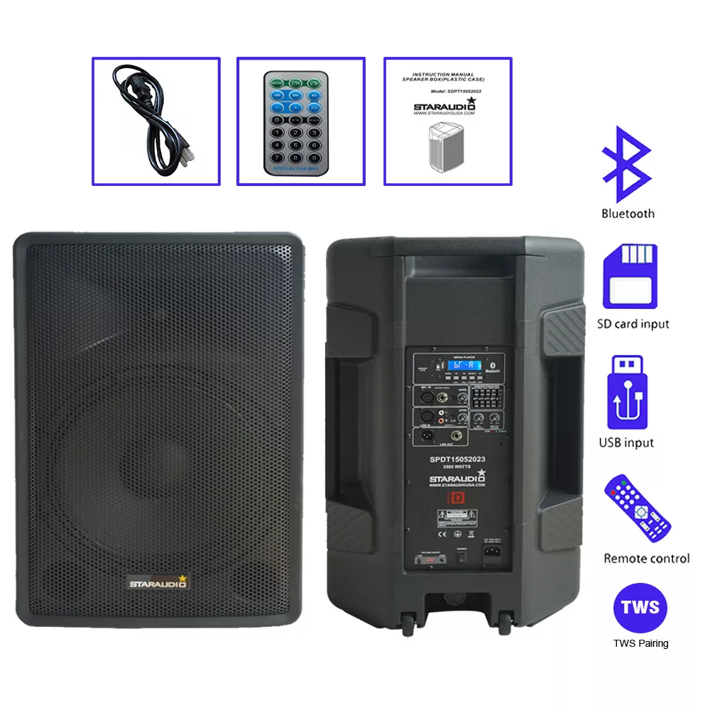 15" PA Public Address System, Portable Sound System for All