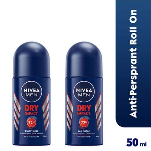 NIVEA Dry Impact Roll-on For Men 72h- 50ml (Pack Of 2)