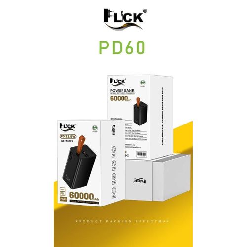 Flick 60000-Mah High-Capacity】Extra Large Battery Capacity,4 USB