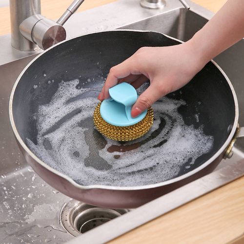 2pcs Wire Scrubbing Pad Dishwasher Clean Scrubber -Blue