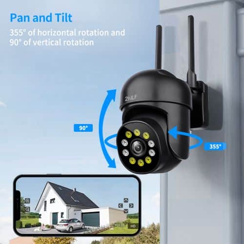 5G Wifi Security Cameras With LED Alarm 1080p Black