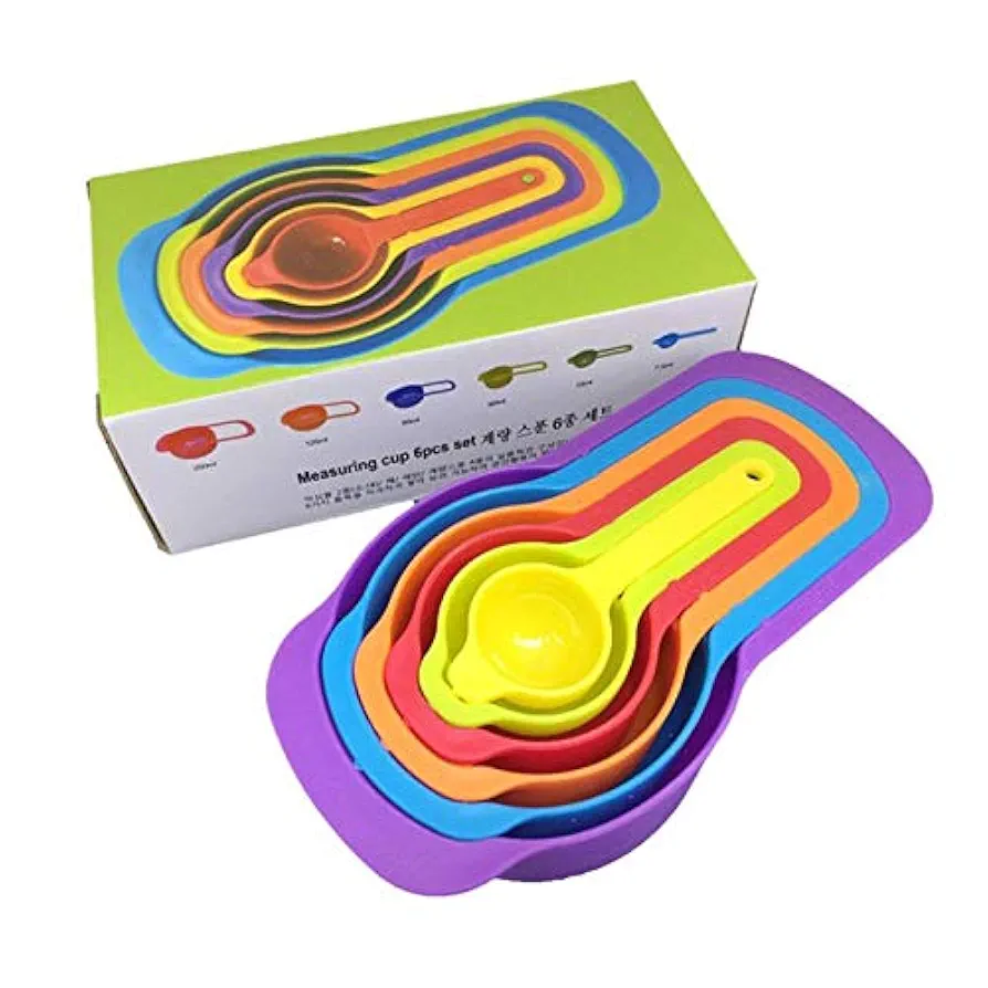 6 Piece Ingenio Rainbow Measuring Spoon Cup set Baking Coffee Measuring Tools Teaspoon