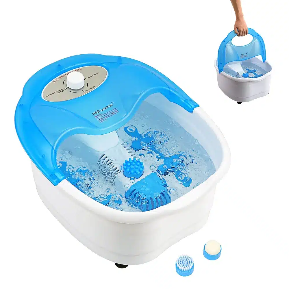 Heated Foot Spa Bath with Bubble Massage, Pedicure Attachments, Vibration for Fatigue Relief