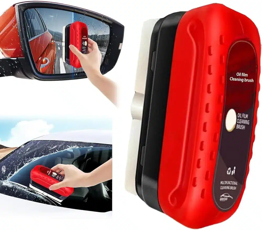 Streak-Free Glass Cleaner - Designed to eradicate oil films from car glass surfaces with a dedicated cleaning brush, leaving a crystal-clear and glossy finish for safe driving.