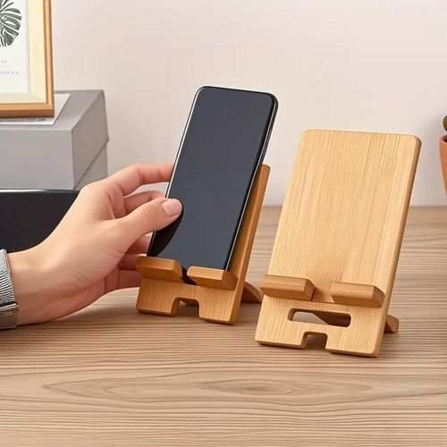 Adjustable Stylish Wood Phone Holder for Study Table, Ideal for Kitchen Use or Ideal for Gifting - Compatible with Tablets and Smartphones