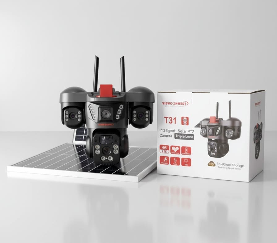 VIEWCONNECT T31: Intelligent Solar PTZ Camera (Triple Lens)