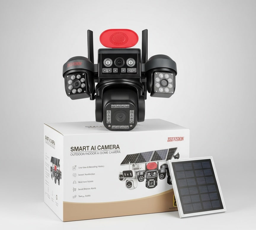 ZEEVISION Smart AI Camera (16MP Multi-Lens Dome)