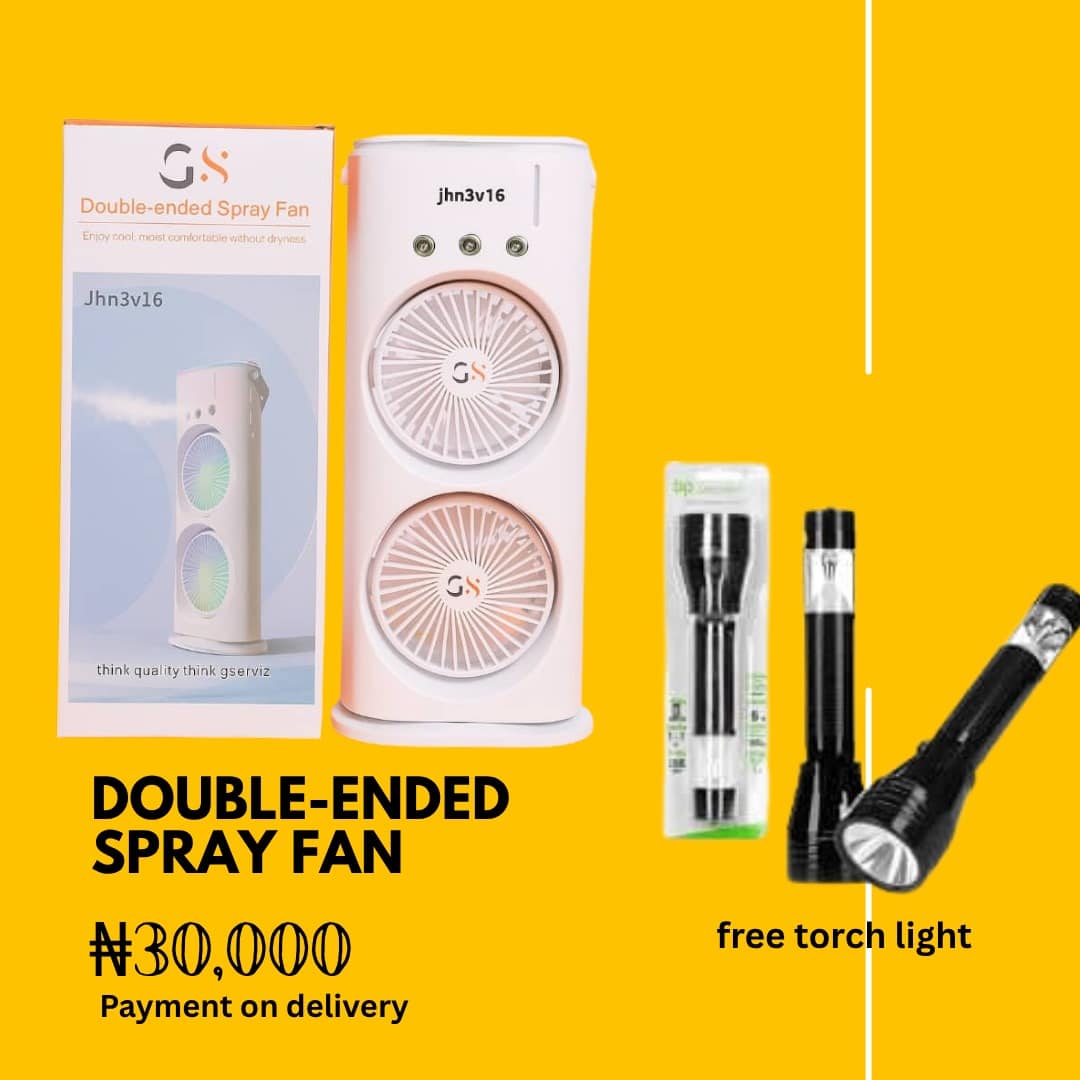 GS Double-Ended Spray Fan & Air Humidifier - The Ultimate Portable Cooler!